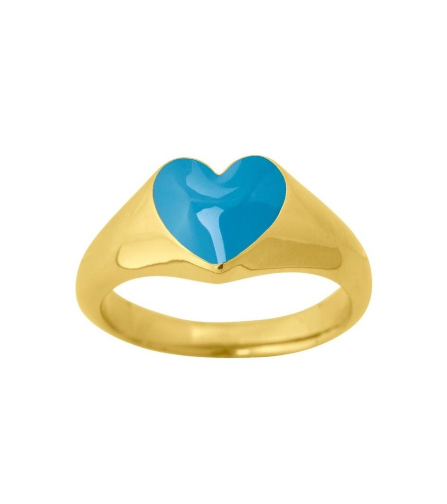 Ringar Edblad | Signet Ring Heart Turquoise Gold