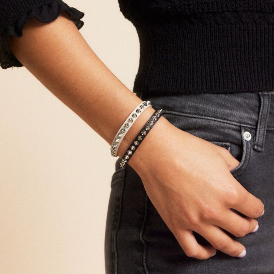 Armband Edblad | Peak Bracelet Leather Black Steel