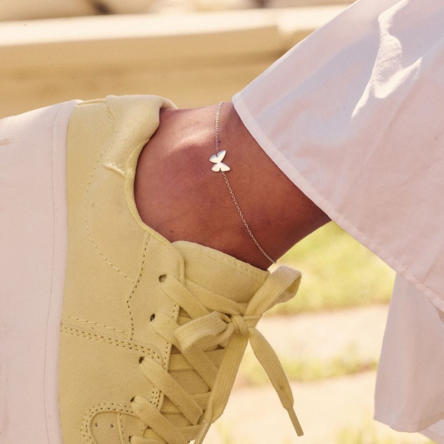 Fotlankar Edblad | Papillon Anklet Steel