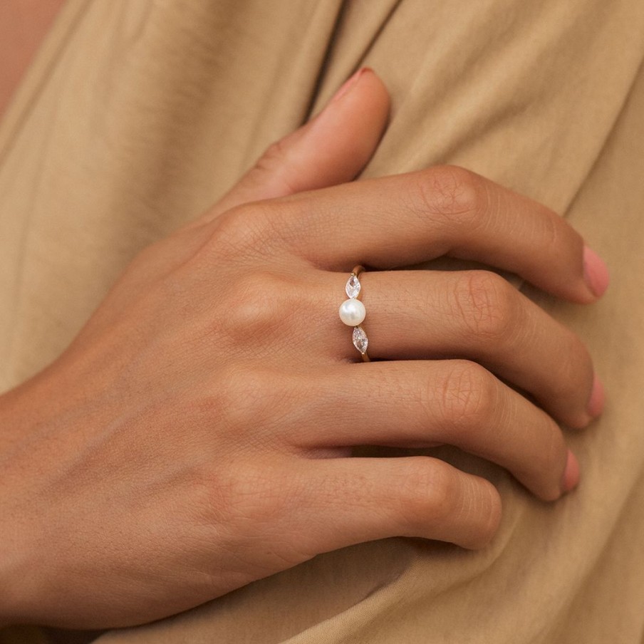 Ringar Edblad | Laurel Pearl Ring Gold