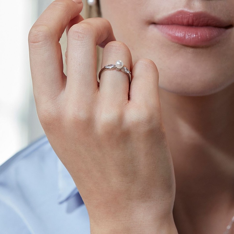 Ringar Edblad | Laurel Pearl Ring Steel