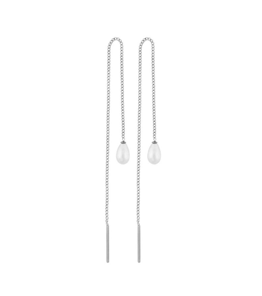 Orhangen Edblad | Pearl Chain Earrings Steel