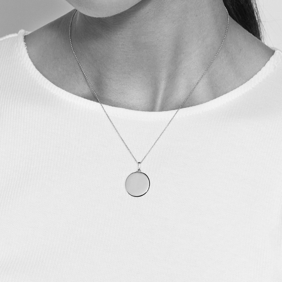 Charm Bar Edblad | Engravable Round Pendant Silver
