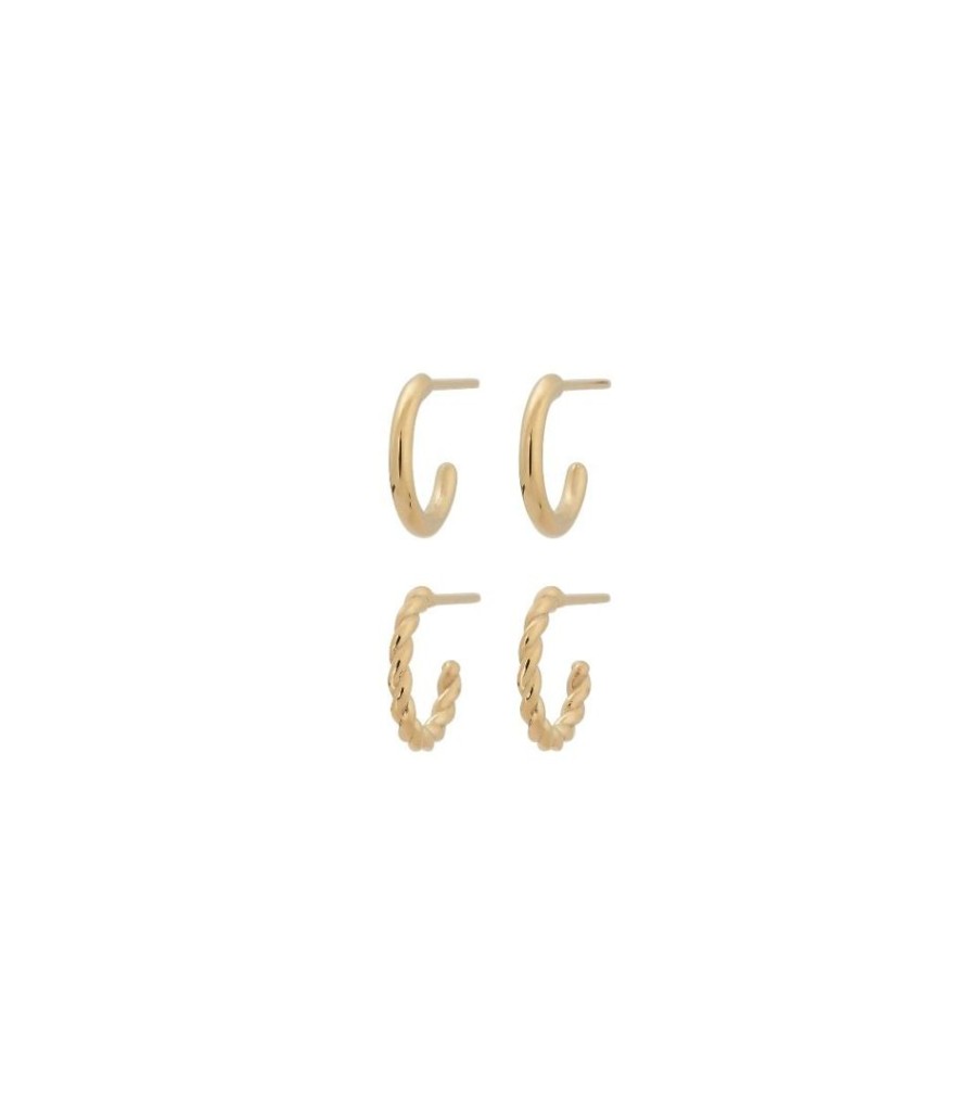 Orhangen Edblad | Duo Pair Creoles Gold