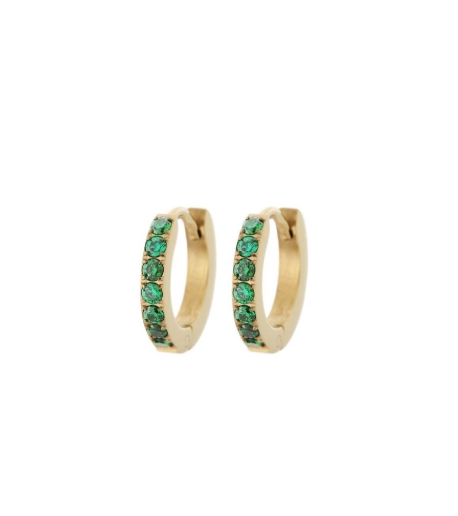 Orhangen Edblad | Sparkle Mini Hoops Green Gold