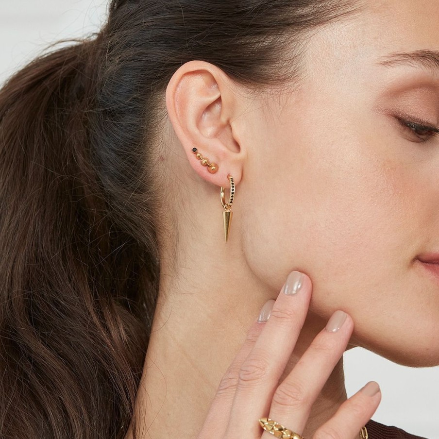 Orhangen Edblad | Peak Hoops Sparkle Black Gold